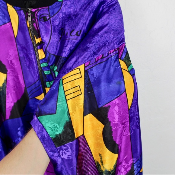 Vintage Picasso Rare Silky/Satin Style Jacket - Picture 2 of 5